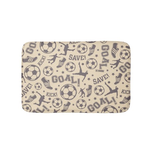 ヴィンテージのサッカーパターン バスマット (正面)