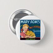 ヴィンテージのサツマイモの食料品のラベル 缶バッジ (正面&裏面)