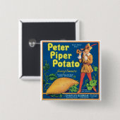 ヴィンテージのサツマイモの食料品のラベル 缶バッジ (正面&裏面)