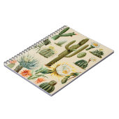 ヴィンテージのサボテン|の螺線形ノート ノートブック (左側)