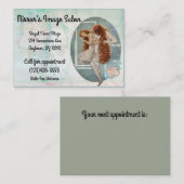 ヴィンテージのサロンの名刺 予約カード (正面/裏面)