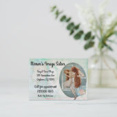 ヴィンテージのサロンの名刺 予約カード (スタンド正面)