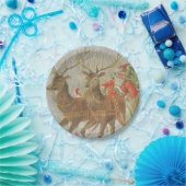 ヴィンテージのサンタのそり ペーパープレート (パーティー)