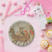 ヴィンテージのサンタのそり ペーパープレート (パーティー)