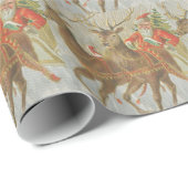 ヴィンテージのサンタのそり ラッピングペーパー (ロールコーナー)