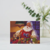 ヴィンテージのサンタのクリスマスの郵便はがき シーズンポストカード (スタンド正面)
