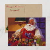 ヴィンテージのサンタのクリスマスの郵便はがき シーズンポストカード (正面/裏面)