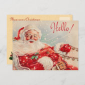 ヴィンテージのサンタのクリスマスの郵便はがき シーズンポストカード (正面/裏面)