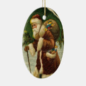 ヴィンテージのサンタのクリスマスオーナメント セラミックオーナメント (右)