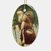 ヴィンテージのサンタのクリスマスオーナメント セラミックオーナメント (左)