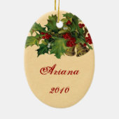 ヴィンテージのサンタのクリスマスオーナメント セラミックオーナメント (裏面)