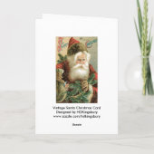 ヴィンテージのサンタのクリスマスカード シーズンカード (裏面)