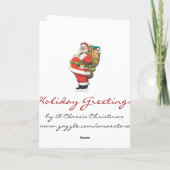 ヴィンテージのサンタのクリスマスカード-ポインセチア シーズンカード (裏面)