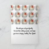 ヴィンテージのサンタのフォークのスプーンの料理用のクリスマスカード シーズンカード (内部)