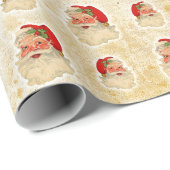 ヴィンテージのサンタのヘッドパターン ラッピングペーパー (ロールコーナー)