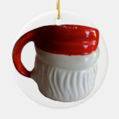 ヴィンテージのサンタのマグのクリスマスのオーナメント(まばたき) セラミックオーナメント (裏面)
