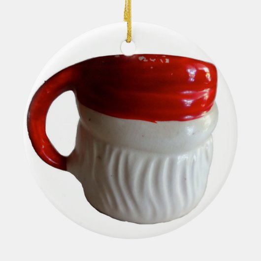 ヴィンテージのサンタのマグのクリスマスのオーナメント(まばたき) セラミックオーナメント (裏面)