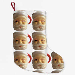 ヴィンテージのサンタのマグのクリスマスのストッキング(まばたき) スモールクリスマスストッキング
