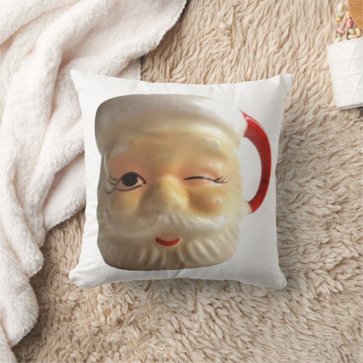 ヴィンテージのサンタのマグのクリスマスの装飾用クッション(まばたき) クッション (ブランケット)