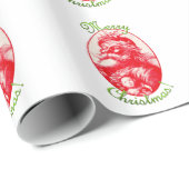 ヴィンテージのサンタのメリークリスマスの包装紙 ラッピングペーパー (ロールコーナー)