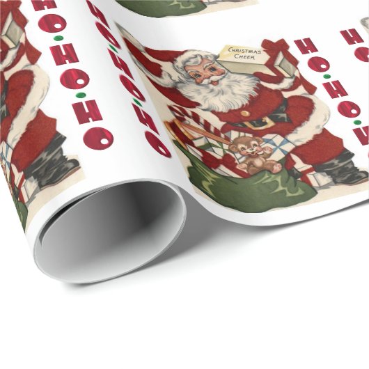 ヴィンテージのサンタの休日の包装紙 ラッピングペーパー (ロールコーナー)