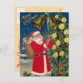 ヴィンテージのサンタの休日の郵便はがき シーズンポストカード (正面/裏面)