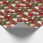 ヴィンテージのサンタの包装紙 ラッピングペーパー (角)