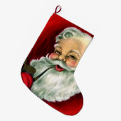 ヴィンテージのサンタの喫煙管のクリスマスのストッキング ラージクリスマスストッキング (正面 (吊り時))