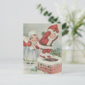 ヴィンテージのサンタの子供 シーズンポストカード (スタンド正面)