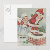 ヴィンテージのサンタの子供 シーズンポストカード (正面/裏面)