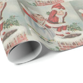 ヴィンテージのサンタの子供 ラッピングペーパー (ロールコーナー)