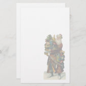 ヴィンテージのサンタの文房具 便箋 (正面/裏面)