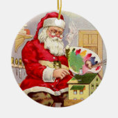 ヴィンテージのサンタの研修会 セラミックオーナメント (正面)