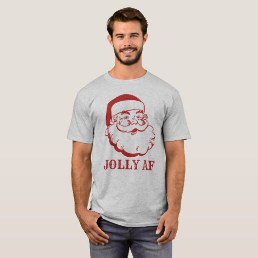 ヴィンテージのサンタクロースすてきなAFのおもしろいなクリスマス Tシャツ (正面フル)