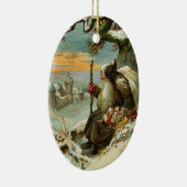 ヴィンテージのサンタクロースのオーナメント セラミックオーナメント (右)