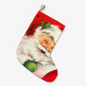 ヴィンテージのサンタクロースのクリスマスのストッキング スモールクリスマスストッキング (正面 (吊り時))