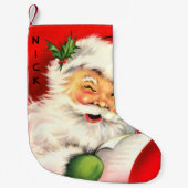ヴィンテージのサンタクロースのクリスマスのストッキング スモールクリスマスストッキング (正面)