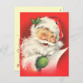 ヴィンテージのサンタクロースのクリスマスの郵便はがき シーズンポストカード (正面/裏面)