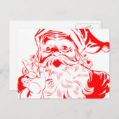 ヴィンテージのサンタクロースのスケッチ シーズンポストカード (正面/裏面)