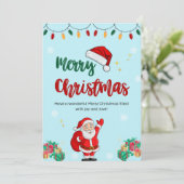 ヴィンテージのサンタクロースのポストカード 招待状 (スタンド正面)