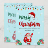 ヴィンテージのサンタクロースのポストカード 招待状 (正面/裏面)