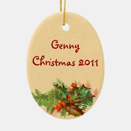 ヴィンテージのサンタクロースの気色悪いオーナメント セラミックオーナメント (裏面)