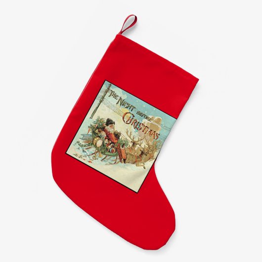 ヴィンテージのサンタクロースの父のクリスマスのストッキング スモールクリスマスストッキング (正面 (吊り時))