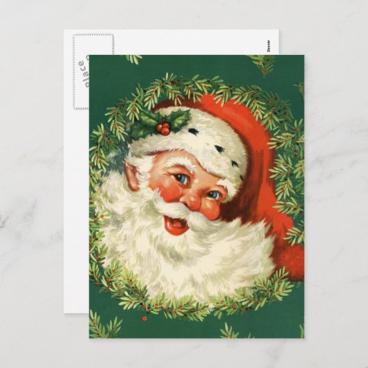 ヴィンテージのサンタクロースの豪華なイメージ シーズンポストカード (正面/裏面)