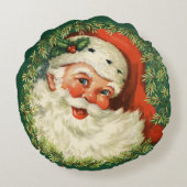 ヴィンテージのサンタクロースの豪華なイメージ ラウンドクッション (裏面)