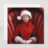 ヴィンテージのサンタクロース夫人 シーズンカード (正面/裏面)