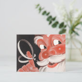 ヴィンテージのサンタクロース（指にリマインダーの紐） シーズンポストカード (スタンド正面)