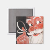 ヴィンテージのサンタクロース 指にリマインダーの紐 マグネット (正面/裏面)