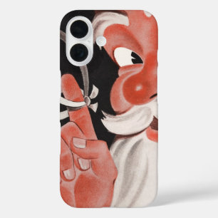 ヴィンテージのサンタクロース 指にリマインダーの紐 iPhone 16ケース