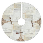 ヴィンテージのサンタパリのフランスのなクリスマスツリーのスカート ブラッシュドポリエステルツリースカート (正面)